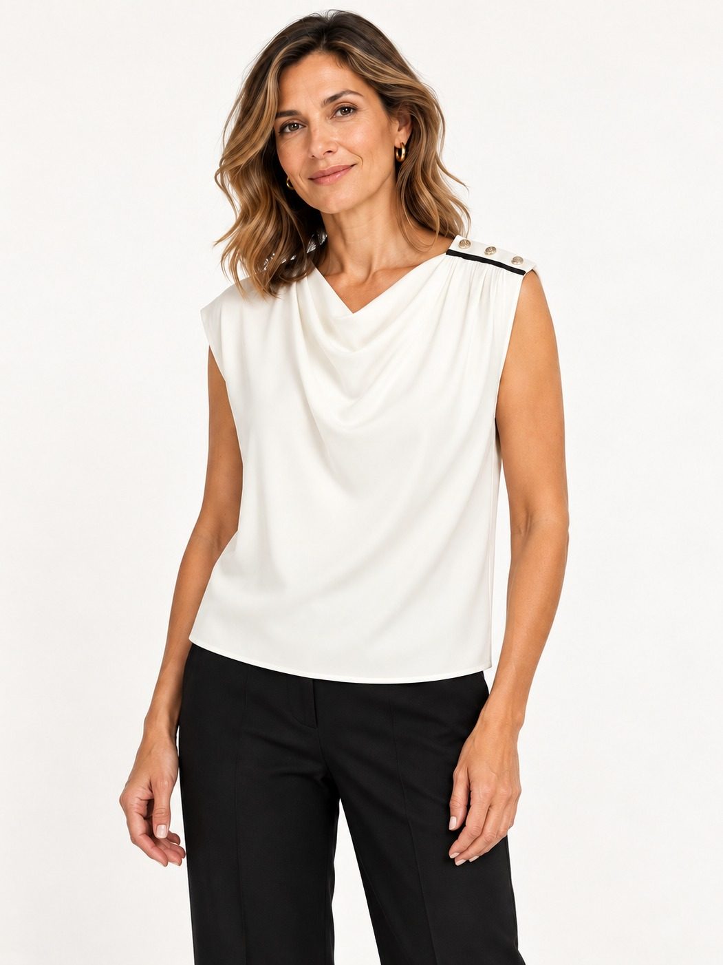 BLUSA BOTONES HOMBRO