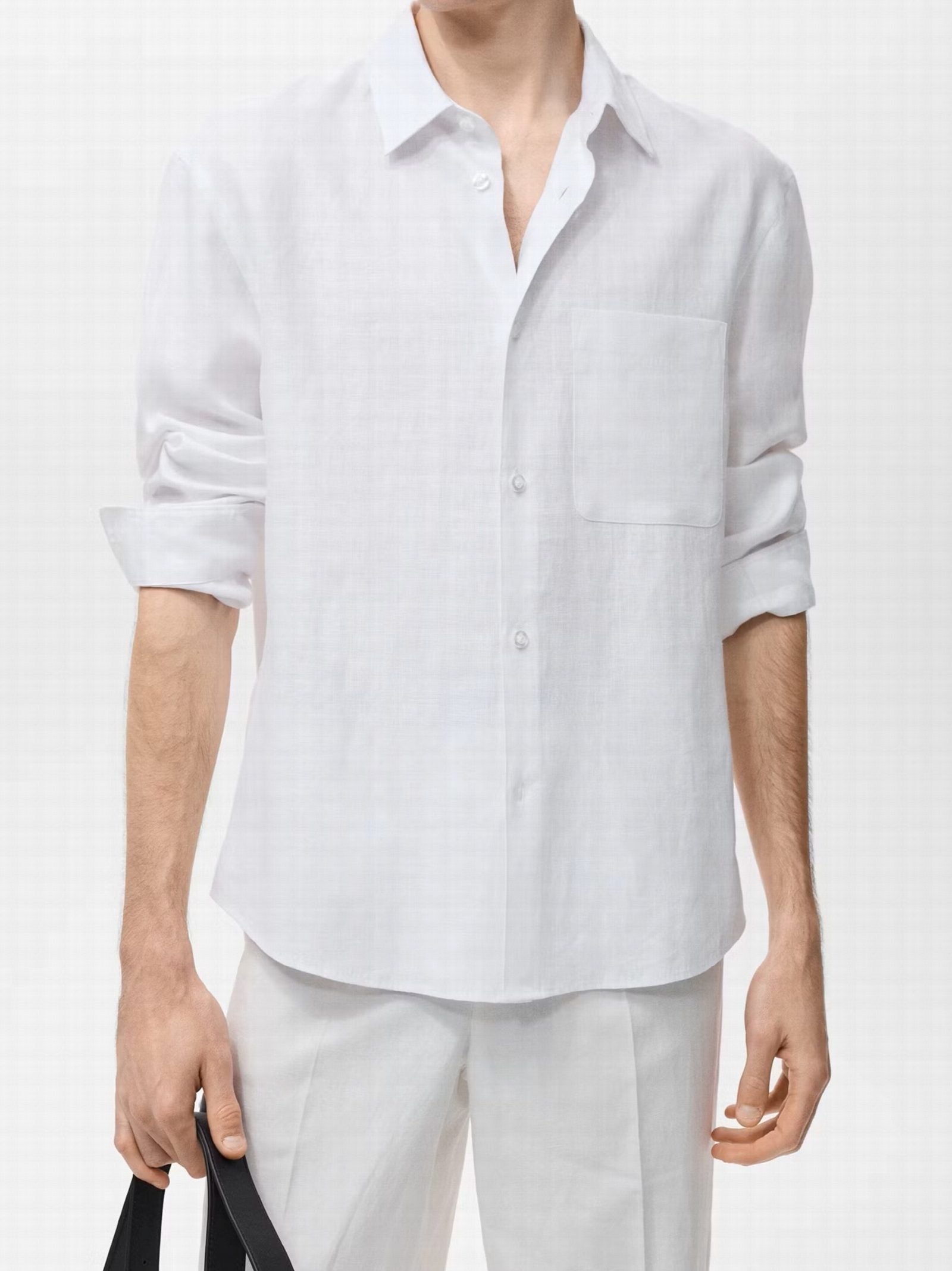 Camisa 100% lino bolsillo