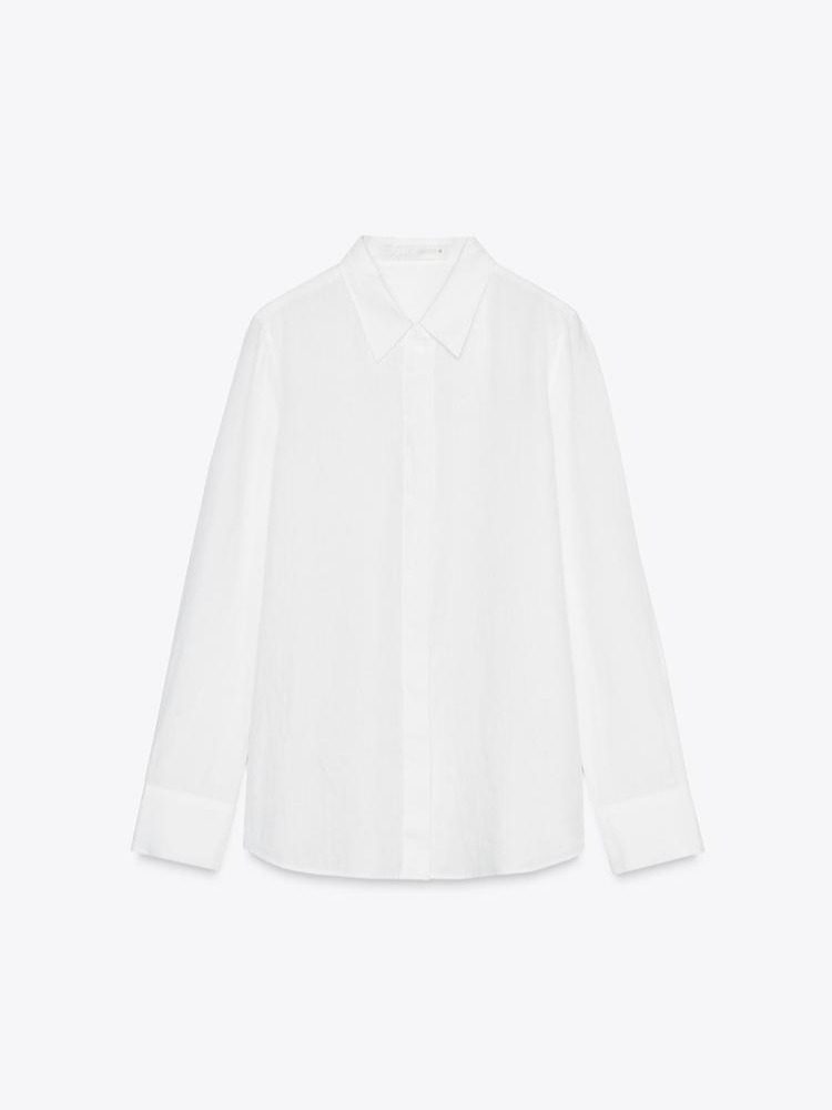 CAMISA BASICA FLUIDA ZW COLLECTION BLANCA