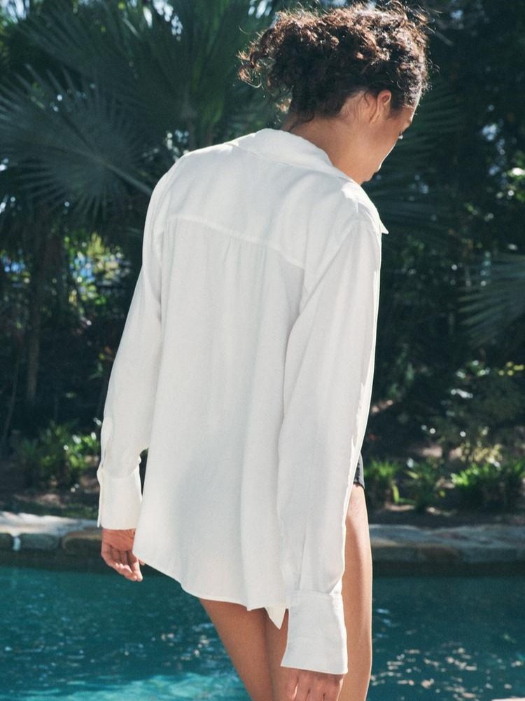CAMISA BASICA FLUIDA ZW COLLECTION BLANCA