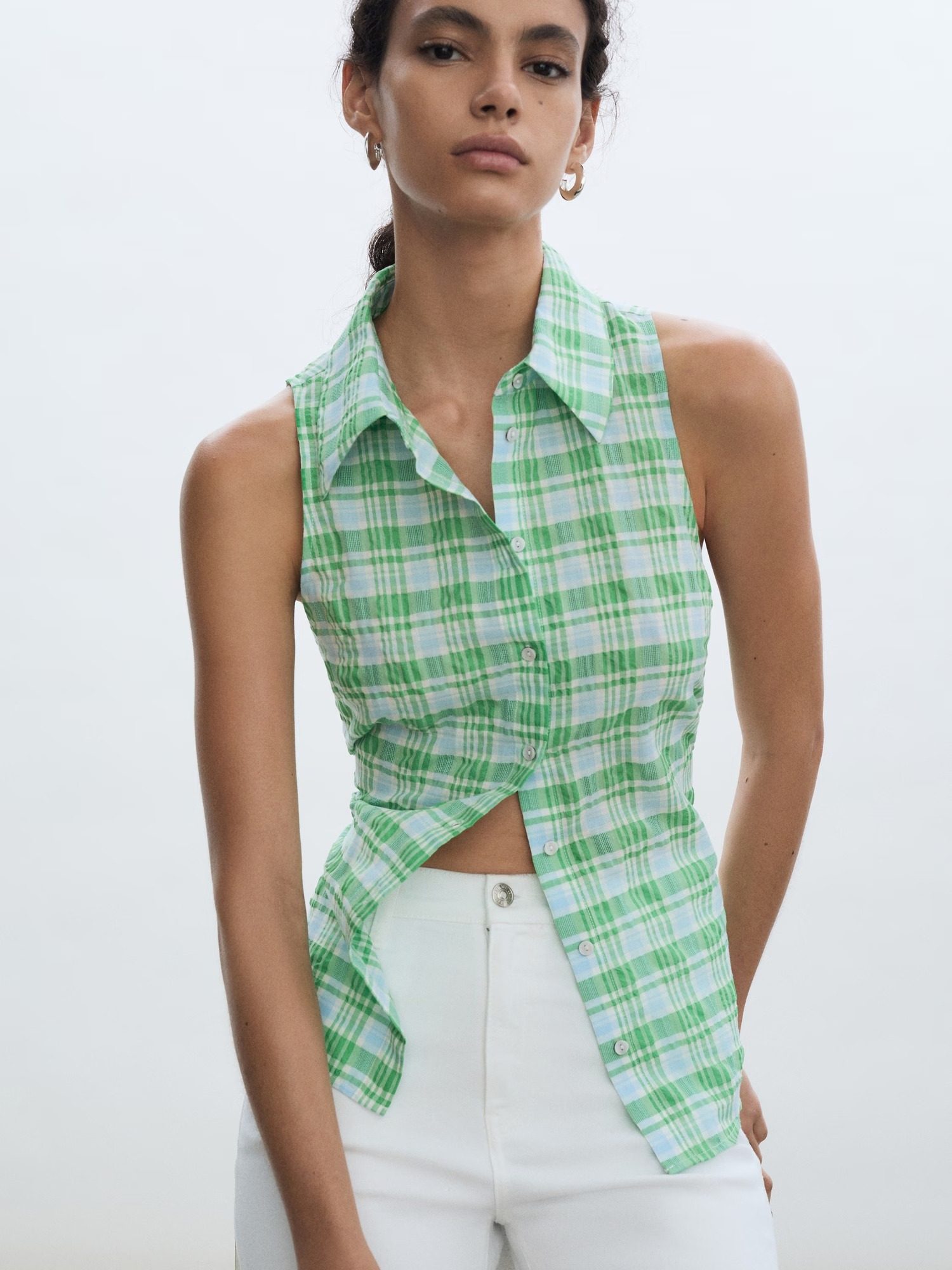 CAMISA CUADROS SIN MANGAS