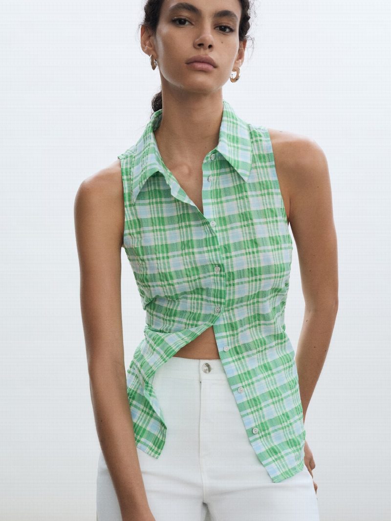 CAMISA CUADROS SIN MANGAS