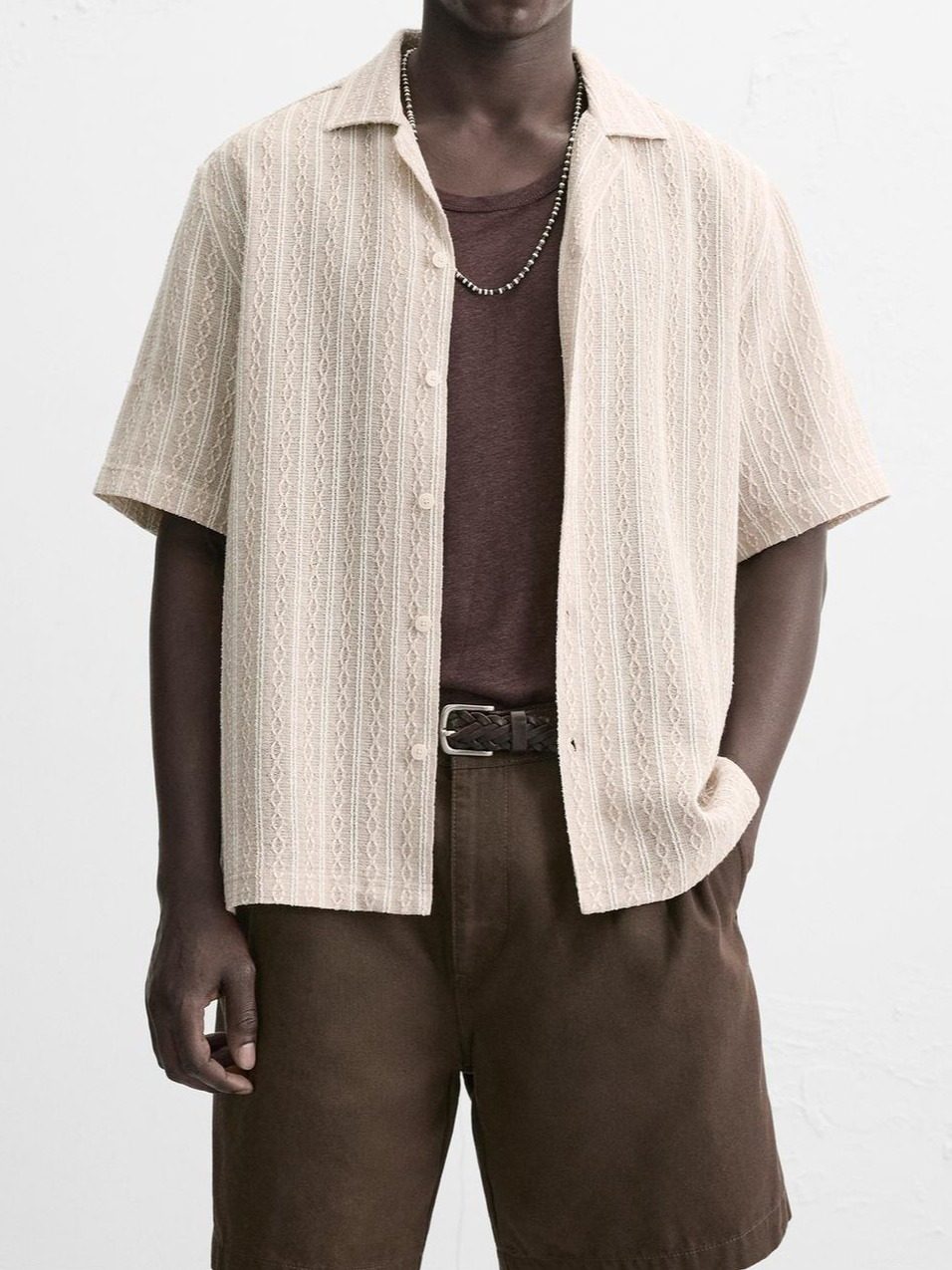 Camisa jacquard geometrico