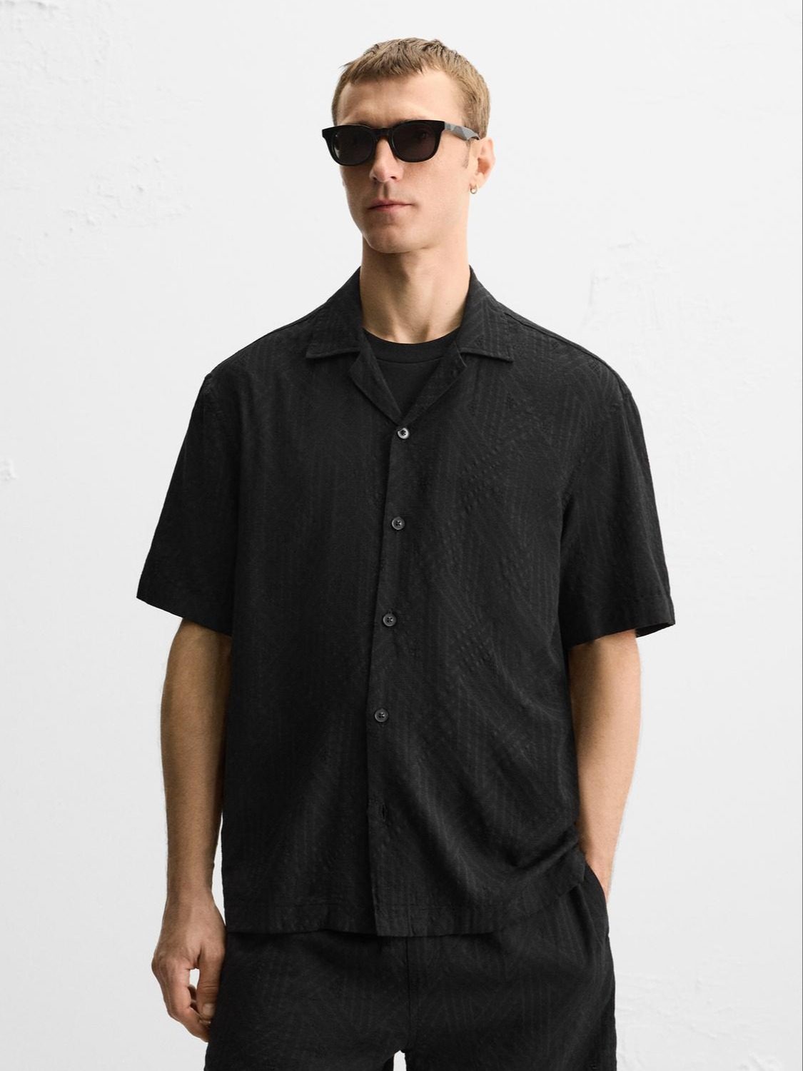Camisa jacquard geometrico