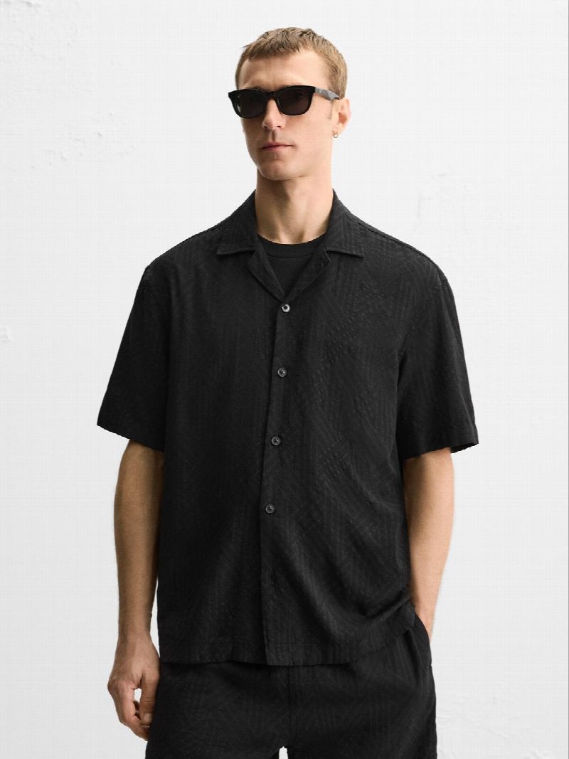 Camisa jacquard geometrico