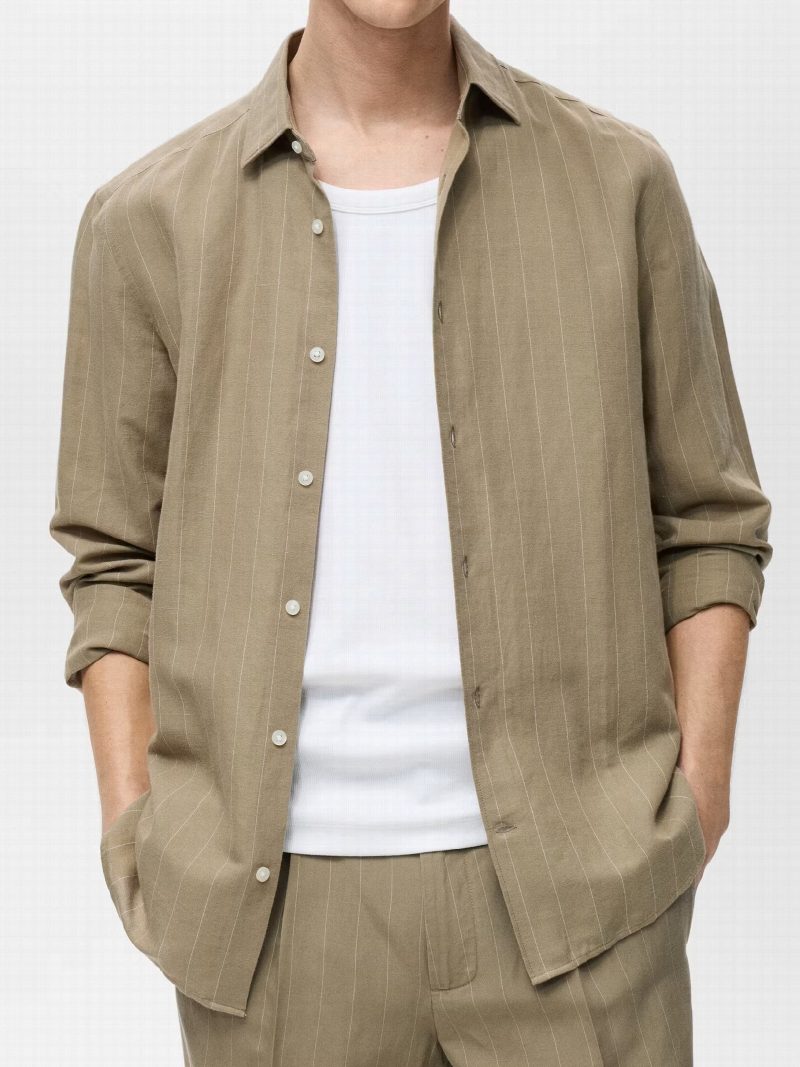 Camisa lino raya diplomática