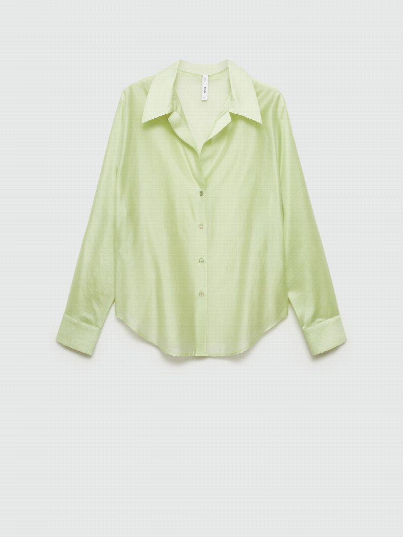 Camisa lyocell satinada VERDE