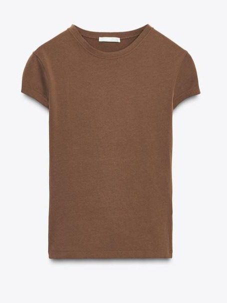 CAMISETA BÁSICA ALGODÓN MARRON