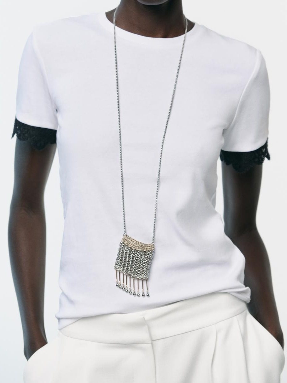 CAMISETA ENCAJE MANGA BLANCO