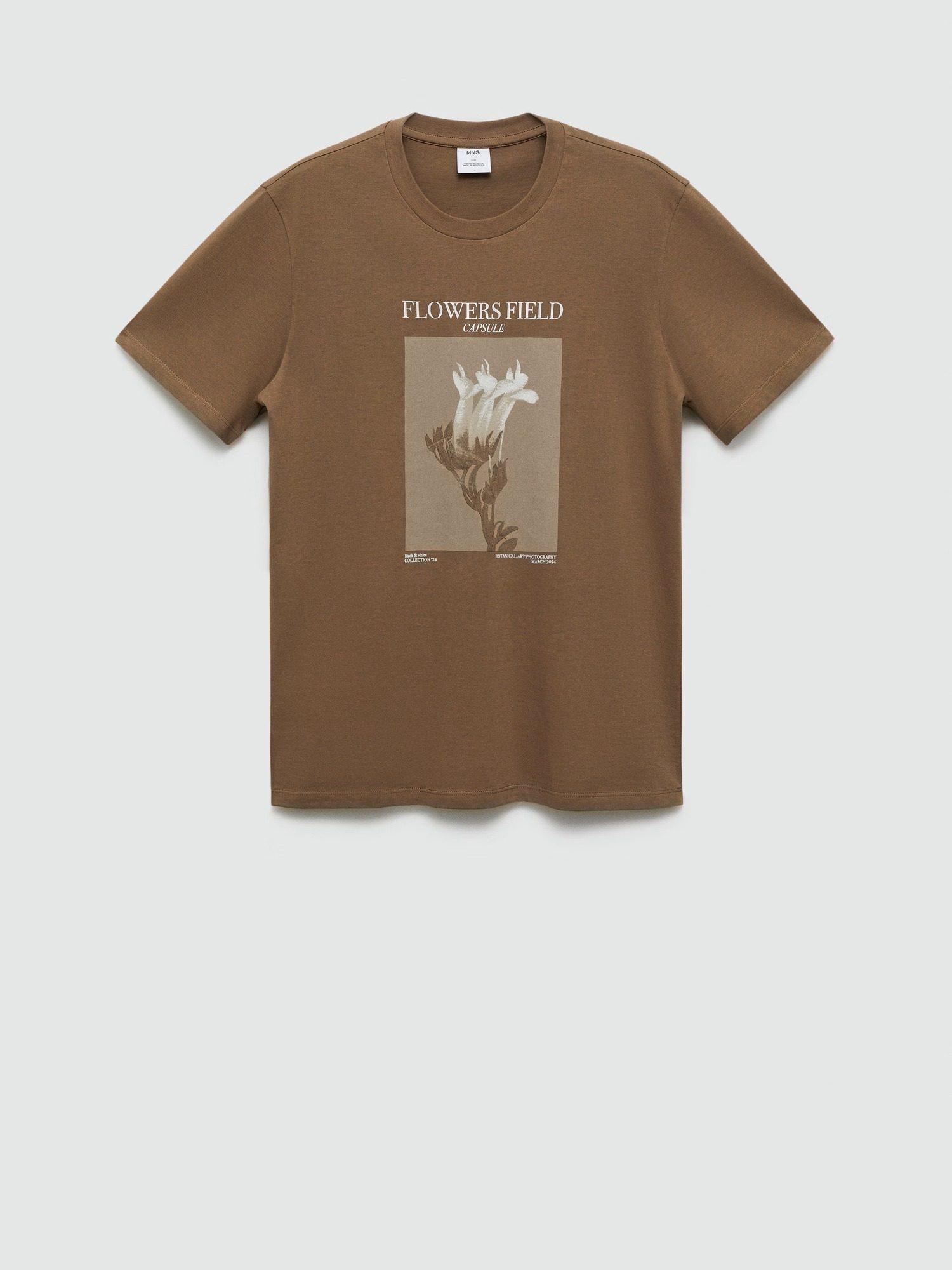 Camiseta slim fit estampado MARRON