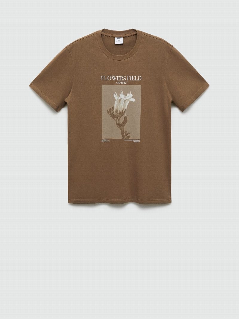 Camiseta slim fit estampado MARRON