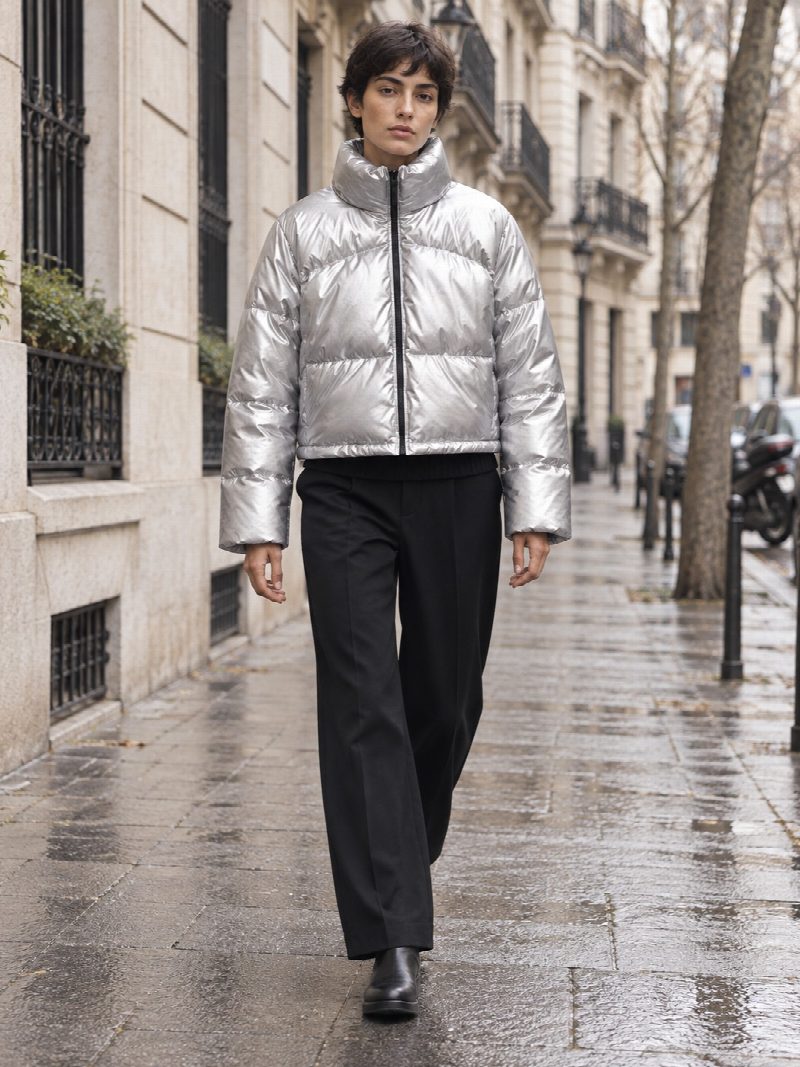 ANORAK METALIZADO ACOLCHADO PLATA