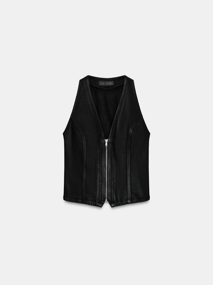 CHALECO Z1975 DENIM COATED NEGRO