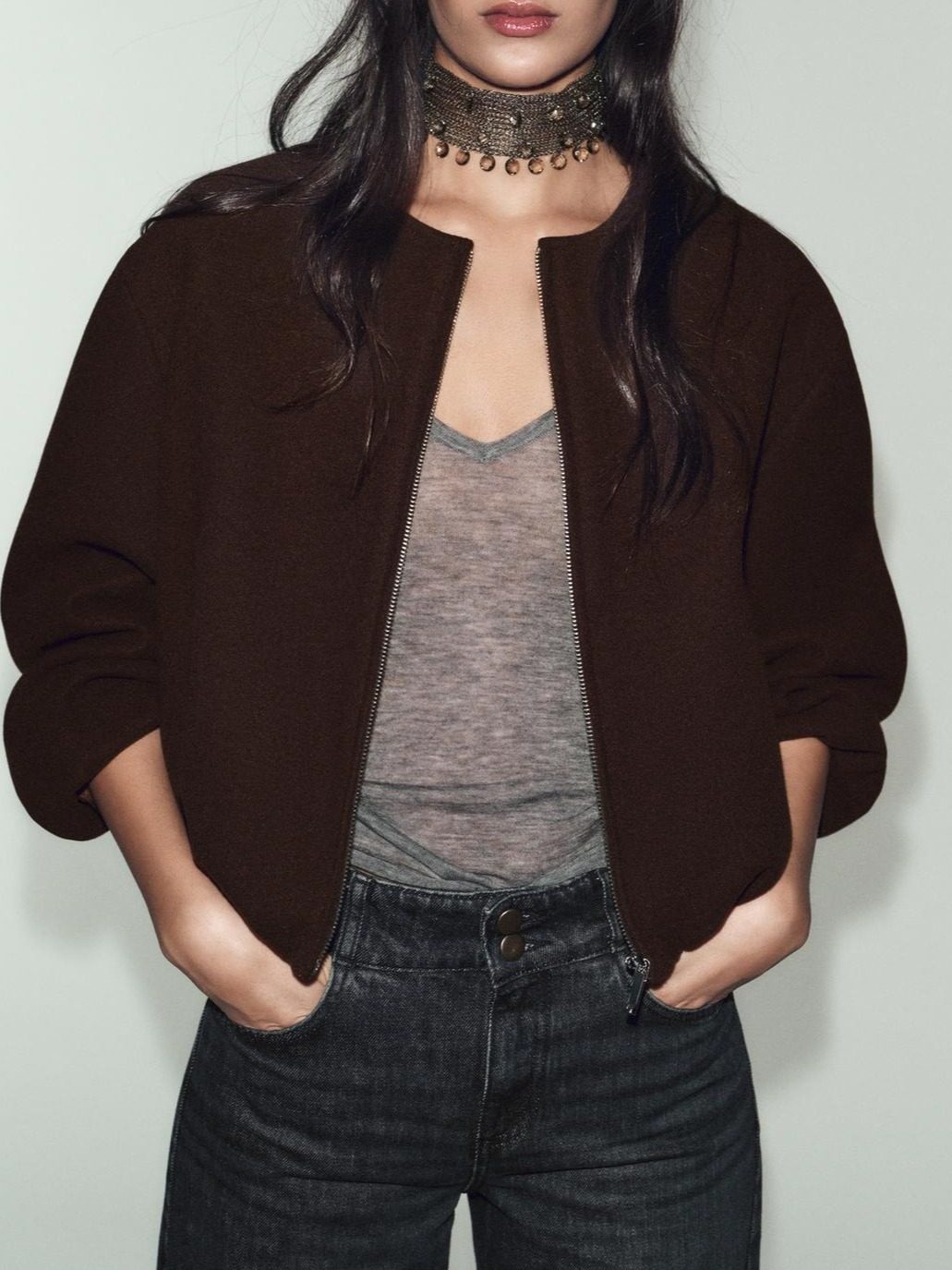 CHAQUETA BOMBER SOFT MARRON