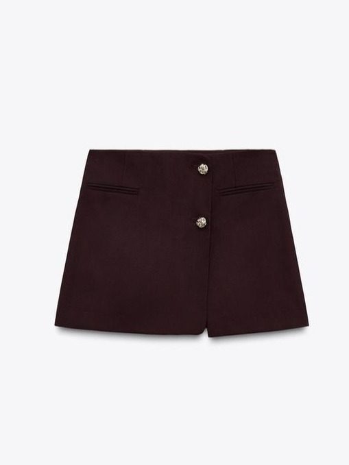 FALDA PANTALON BOTONES RELIEVE BURGUNDY