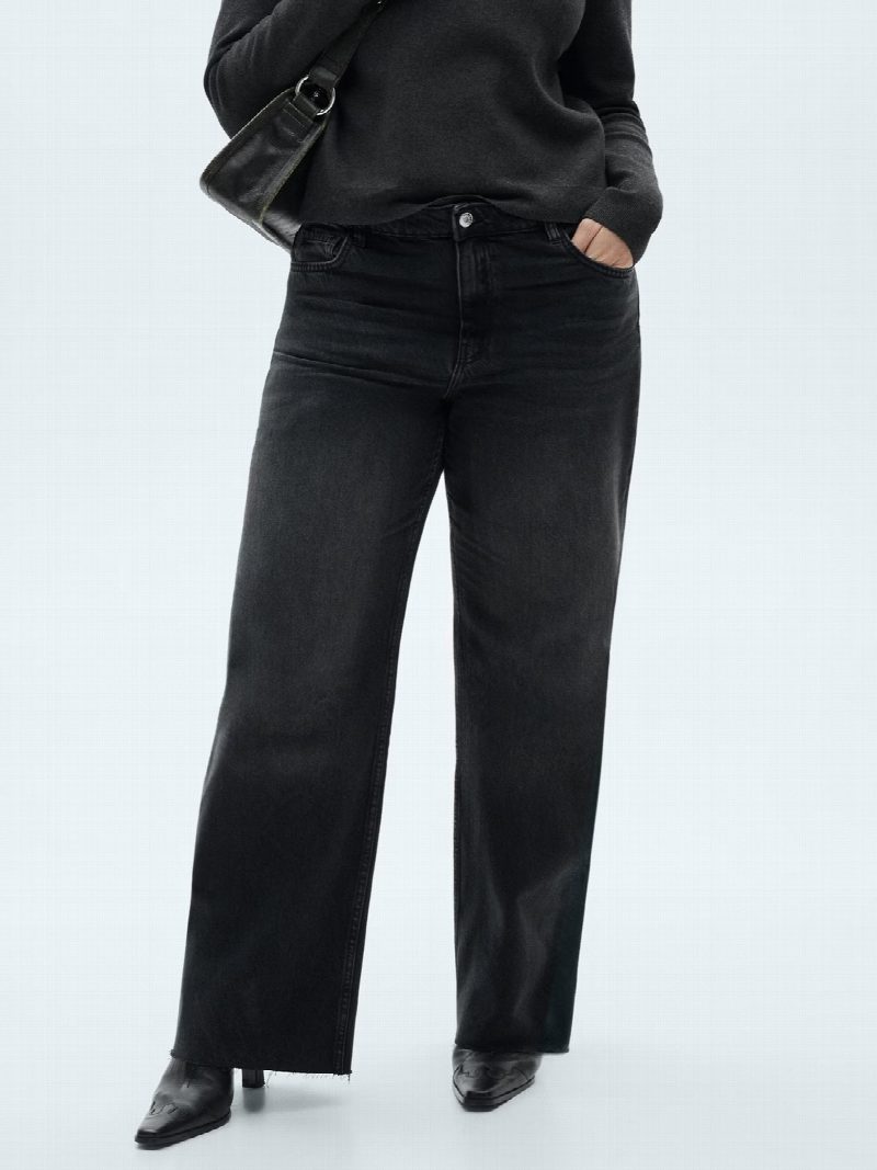 Jeans Danila wide leg tiro alto NEGRO