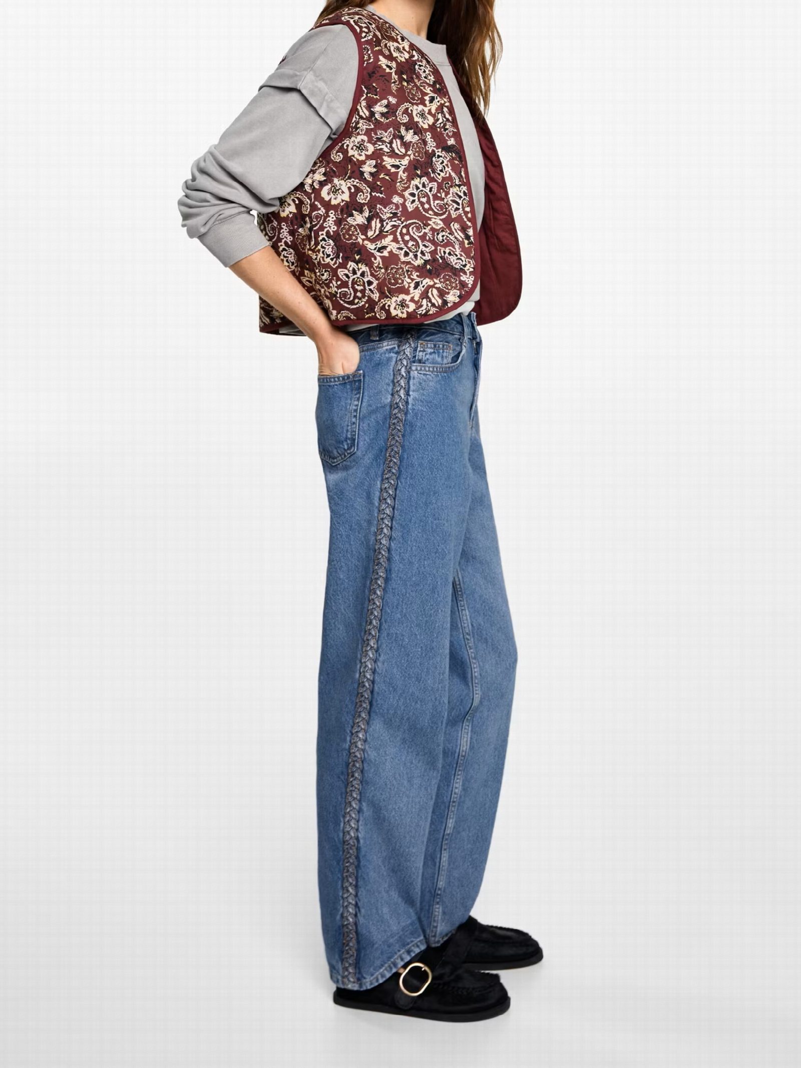 Jeans lateral trenzado