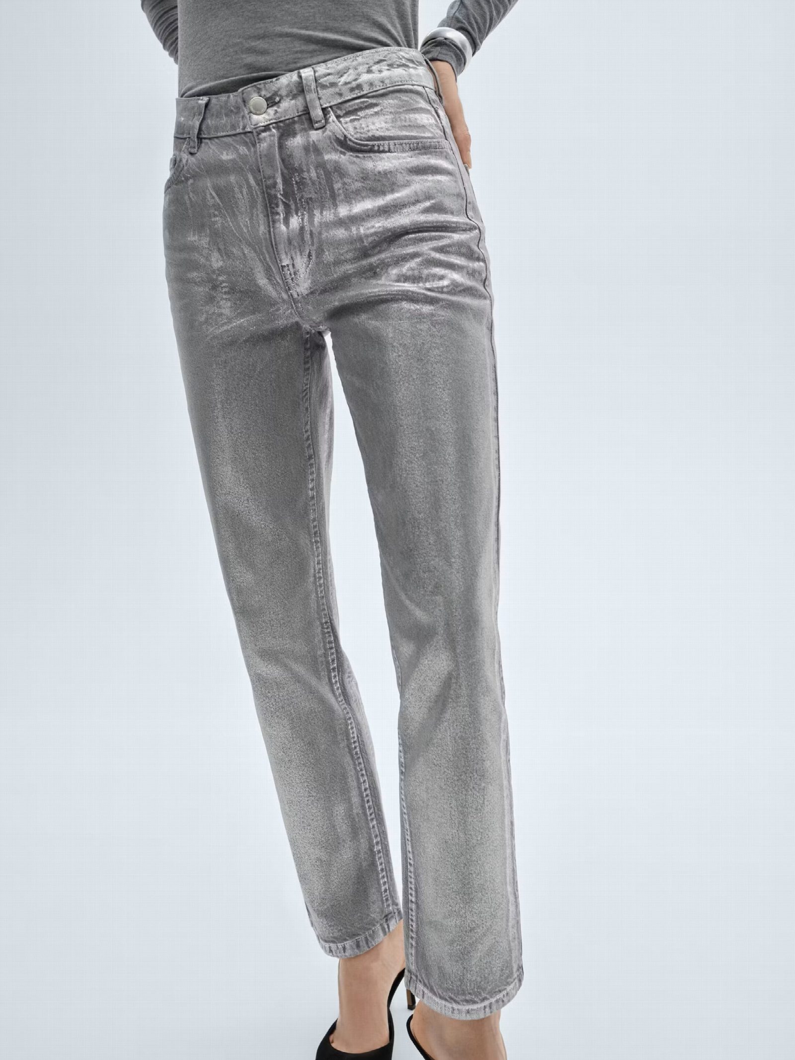 Jeans rectos foil