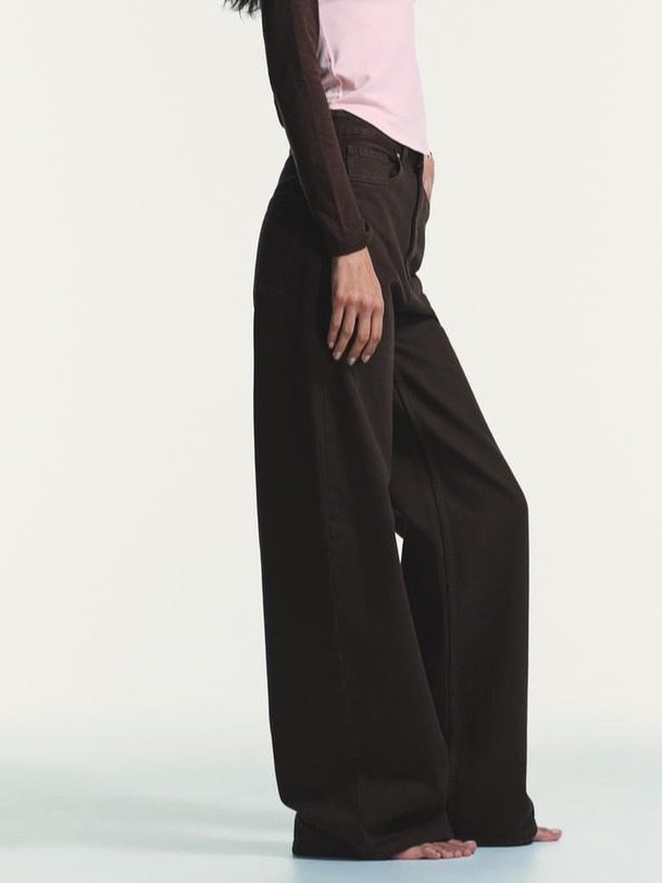 JEANS TRF EXTRA WIDE LEG TIRO ALTO