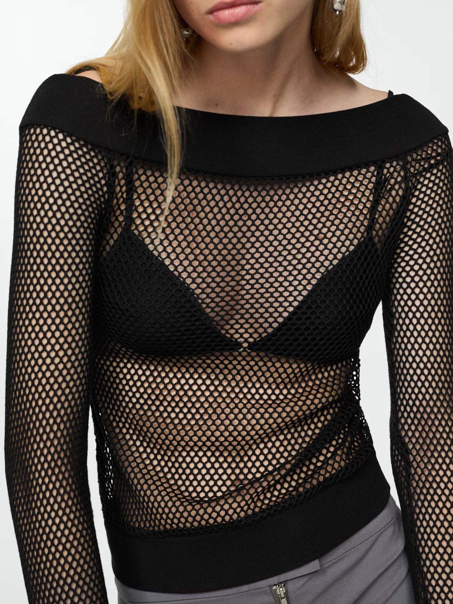 Jersey punto calado NEGRO
