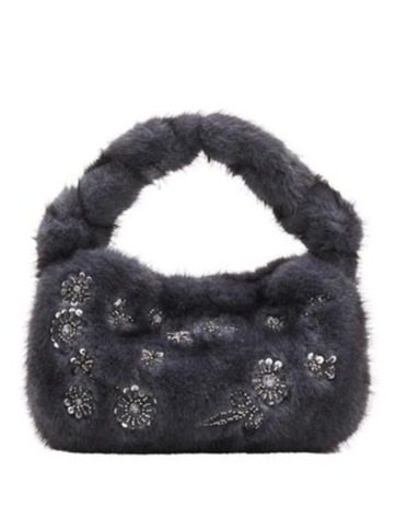 MINI BOLSO EFECTO PELO BRILLANTES mora