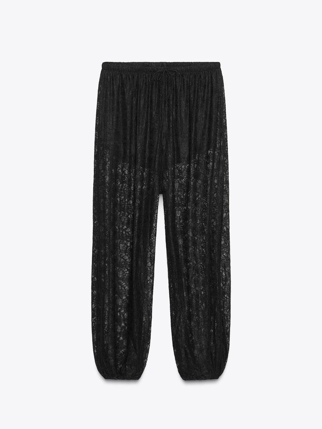 PANTALÓN BALLOON ENCAJE NEGRO