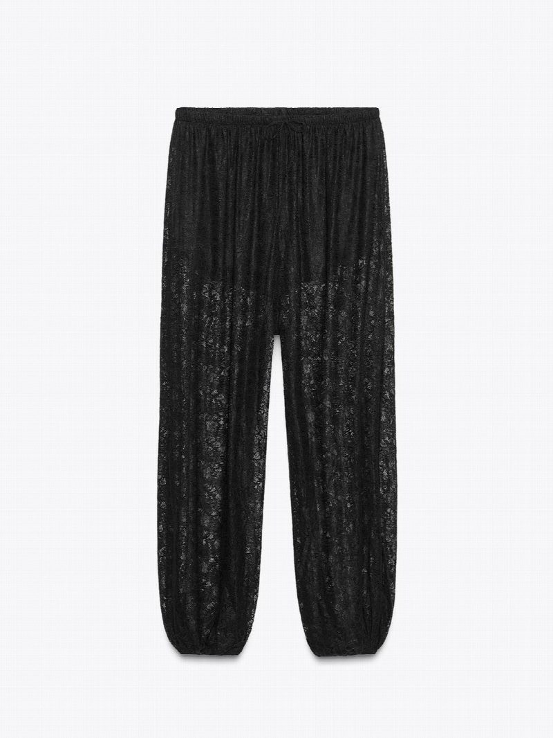 PANTALÓN BALLOON ENCAJE NEGRO