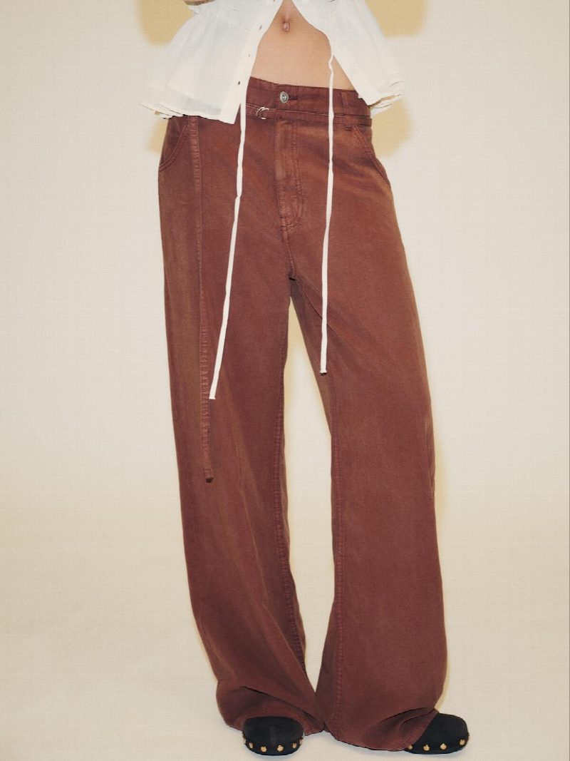 PANTALÓN FLUIDO CINTURÓN TERRACOTA