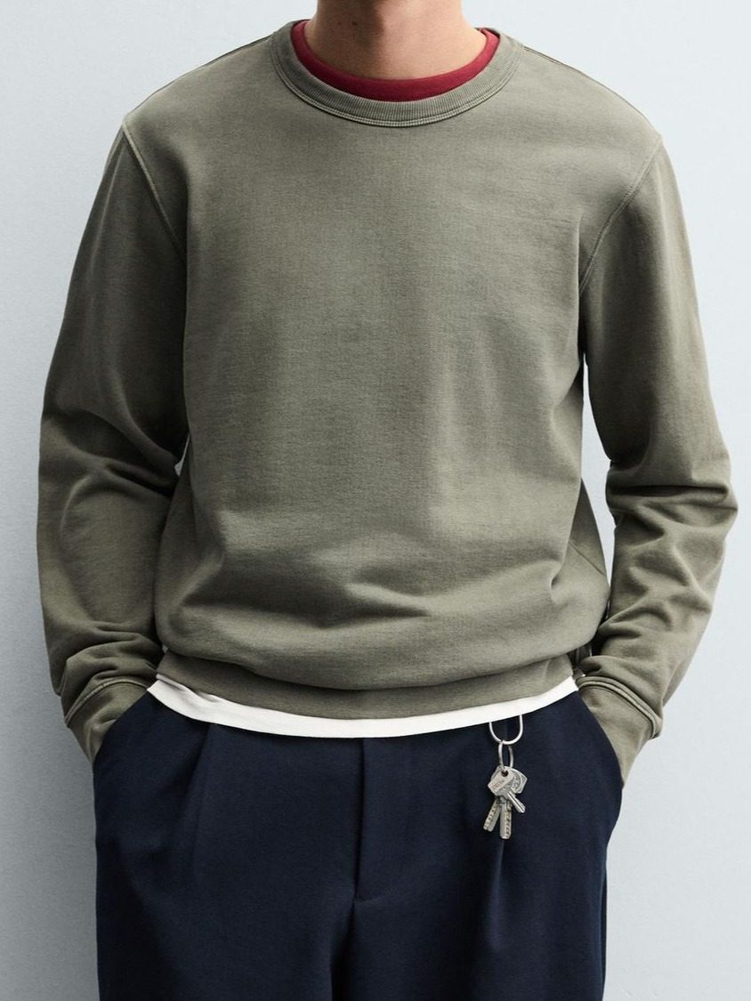SUDADERA CREWNECK BÁSICA VERDE