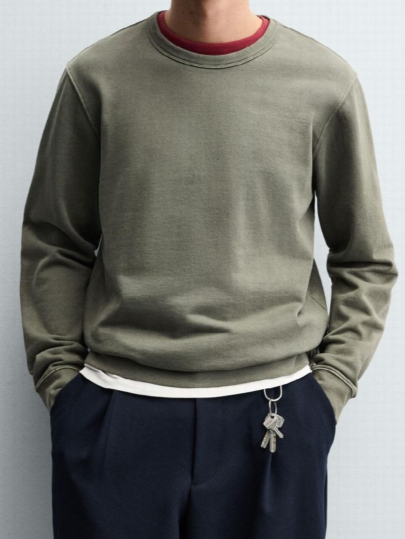 SUDADERA CREWNECK BÁSICA VERDE