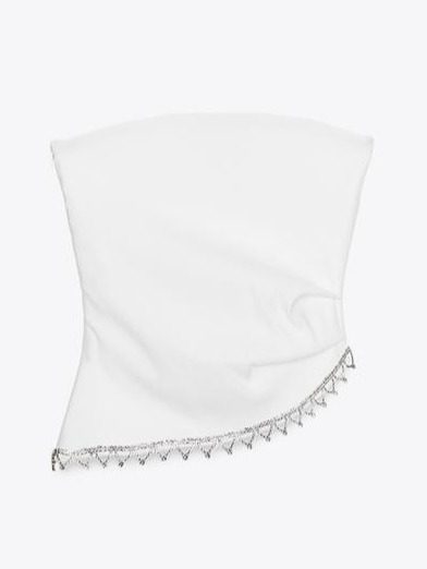 TOP SEMITRANSPARENTE VOLANTES BLANCO