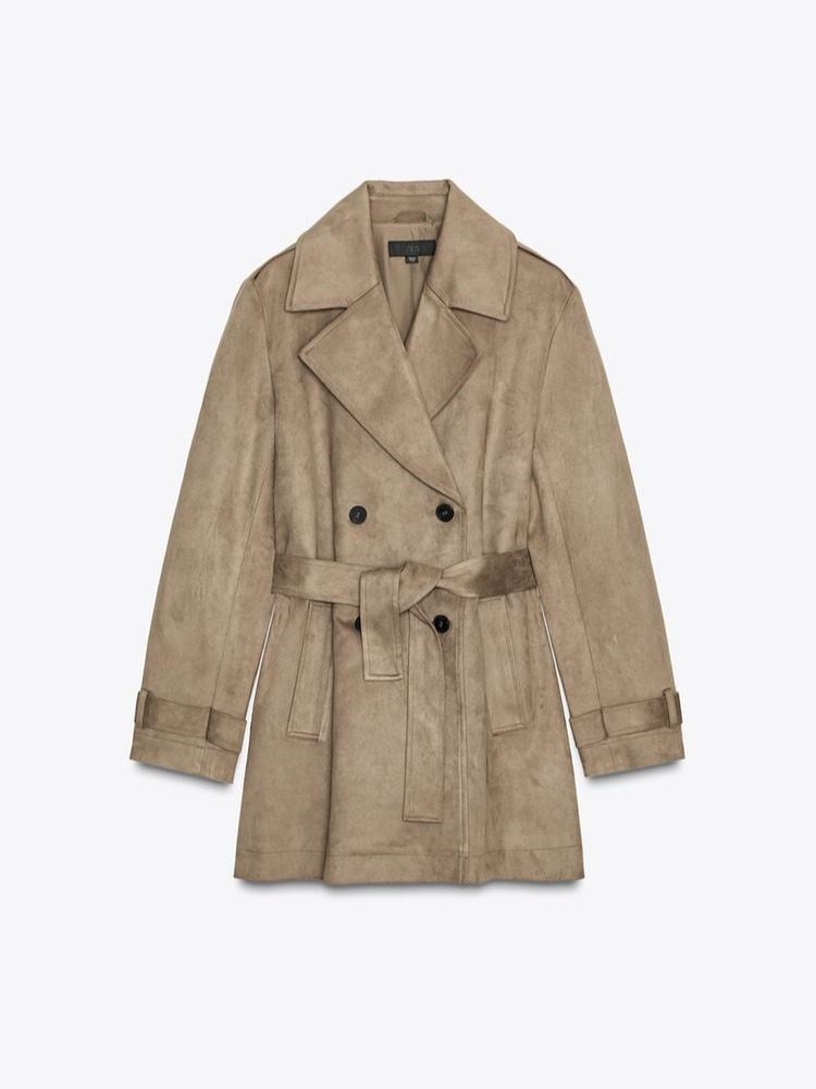 TRENCH EFECTO ANTILOPE TOSTADO