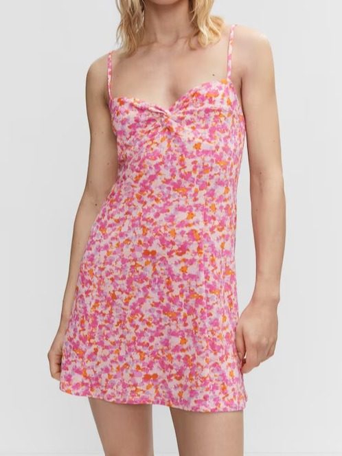 VESTIDO FLORAL ROSADO CORTO