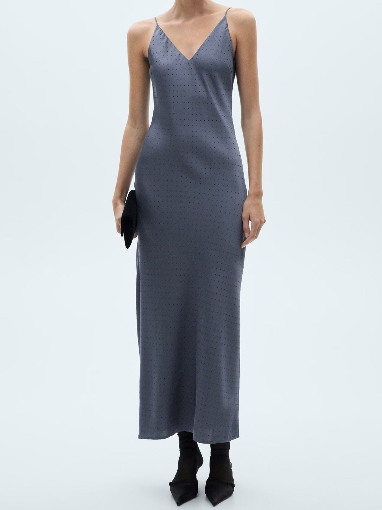 Vestido lencero detalles strass