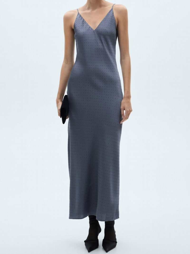 Vestido lencero detalles strass