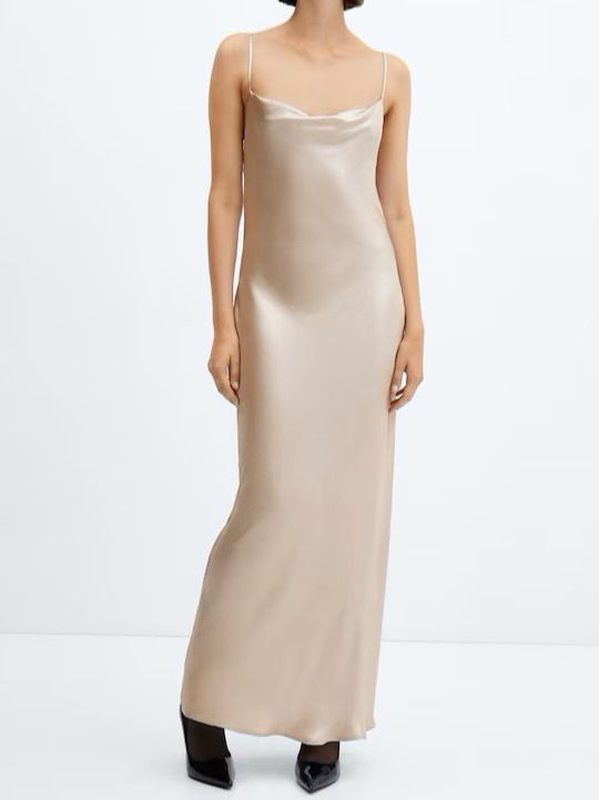 Vestido satinado espalda abierta