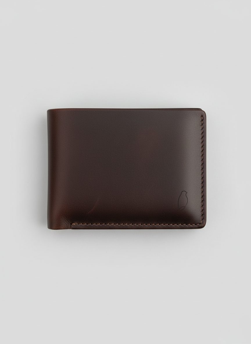 Billetera marron chocolate de cuero autentico