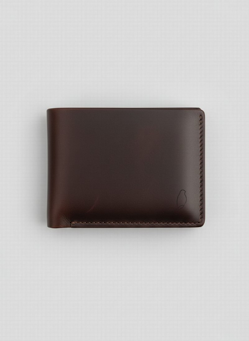 Billetera marron chocolate de cuero autentico