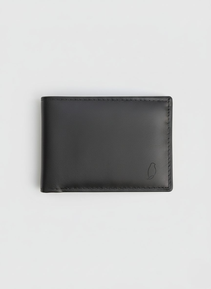 Billetera negra de cuero autentico