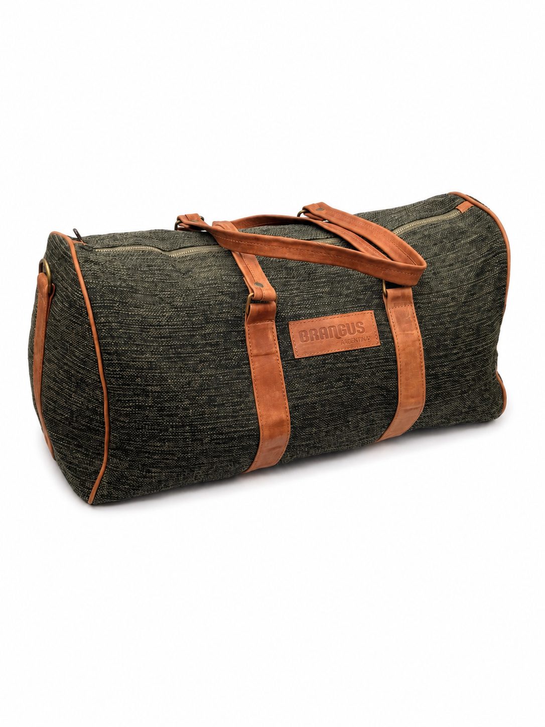 Bolso de tela y cuero verde Brangus