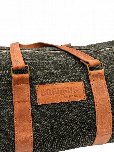 Bolso de tela y cuero verde Brangus