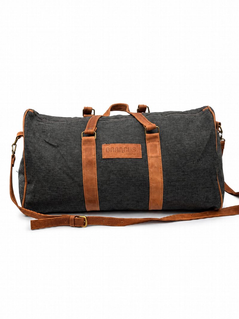 Bolso de tela y cuero azul Brangus