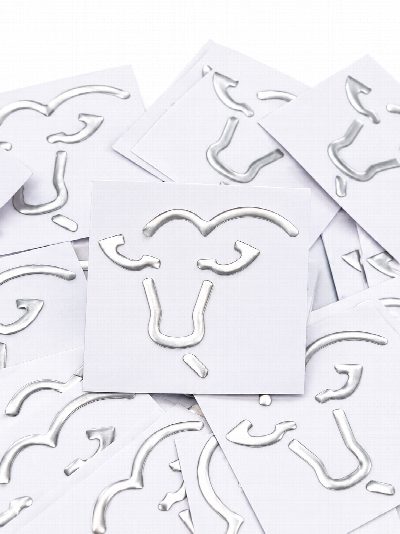 Calcomania con relieve plateado Brangus
