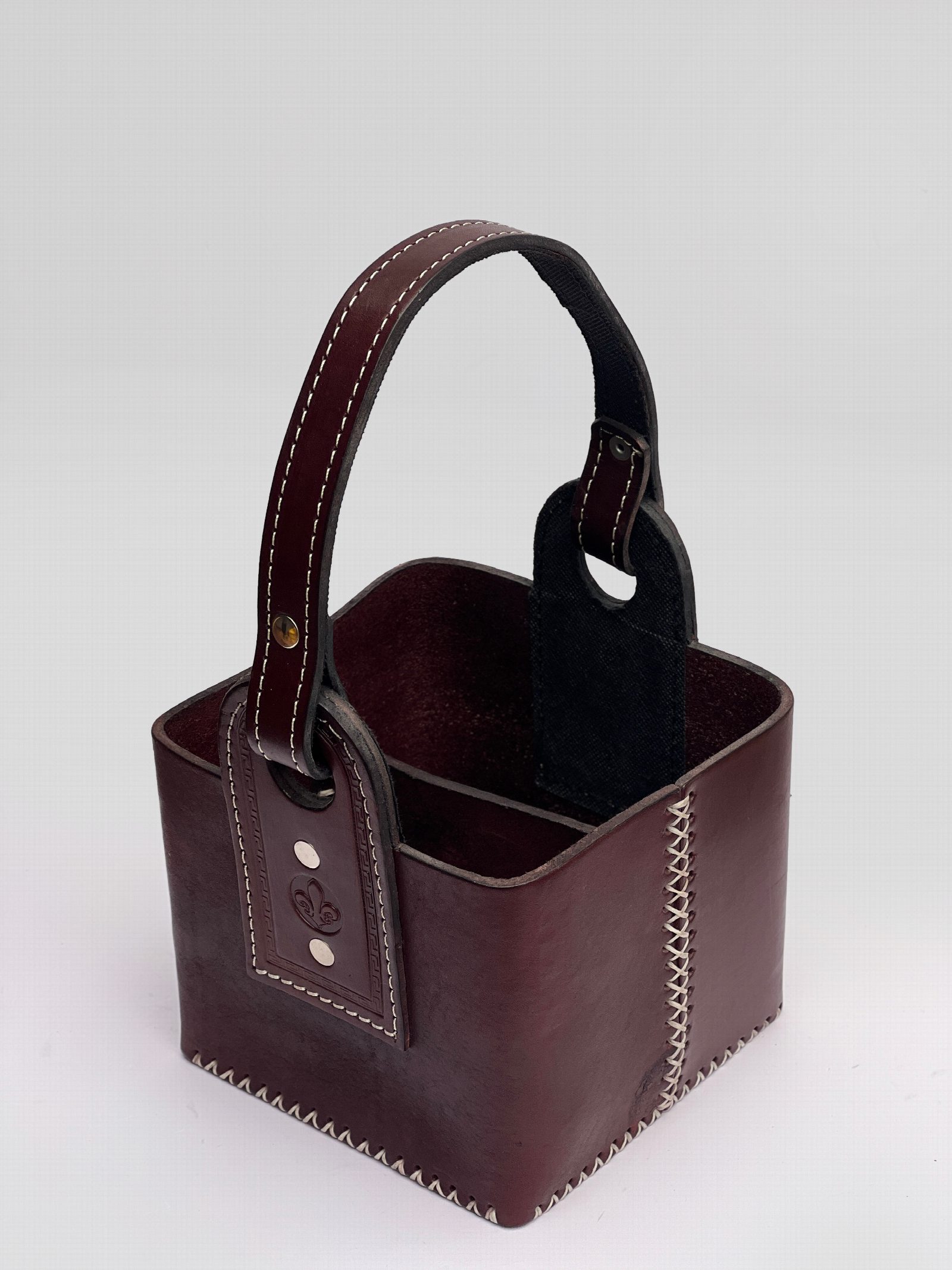 Termera canasta matera cuero premium
