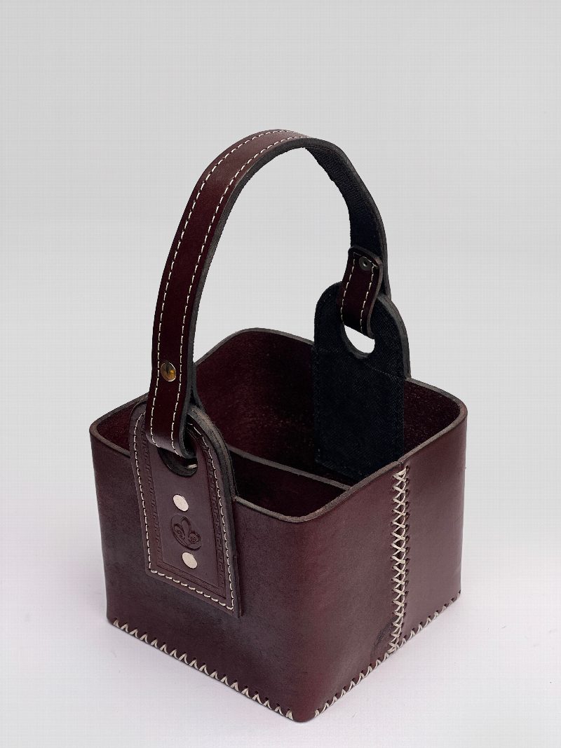 Termera canasta matera cuero premium