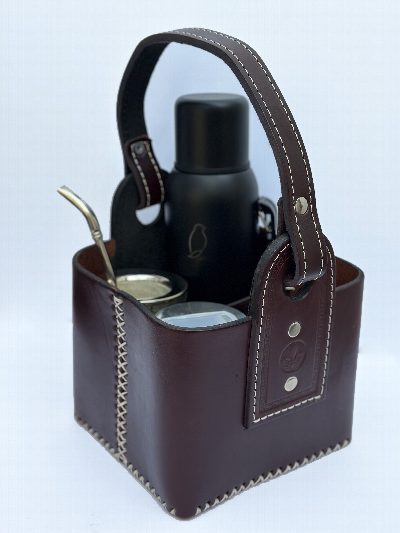 Termera canasta matera cuero premium