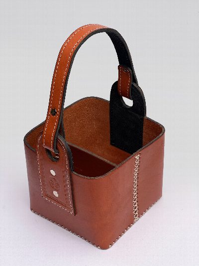 Termera canasta matera cuero premium