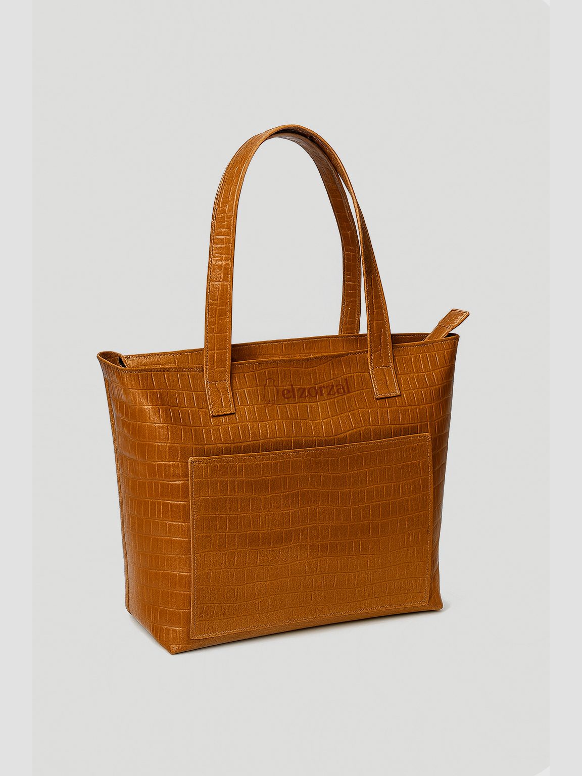 Cartera de cuero croco