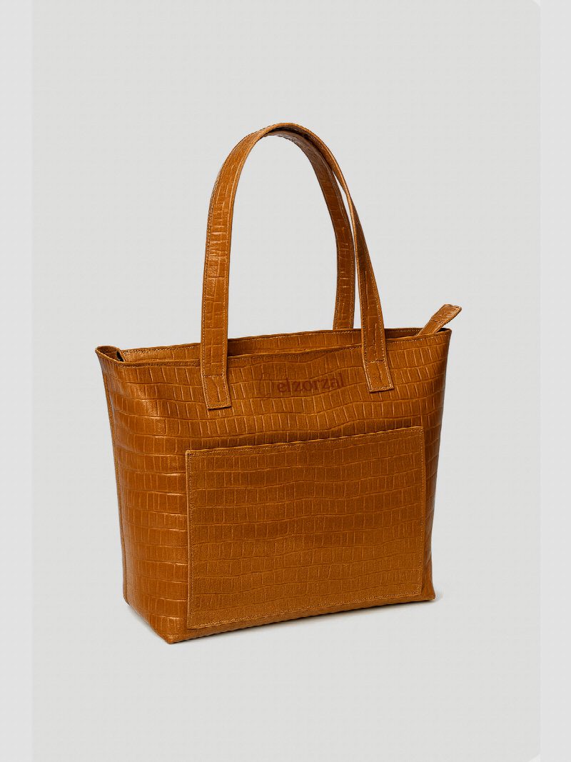 Cartera de cuero croco