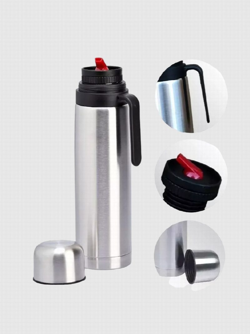 Termo media manija 1l acero inoxidable pico matero cebador color plateado